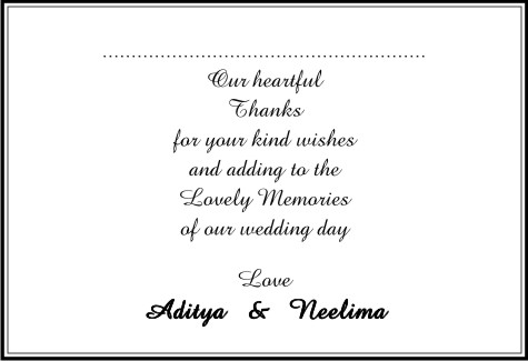 Wedding thank you card 2 - Parekh Cards